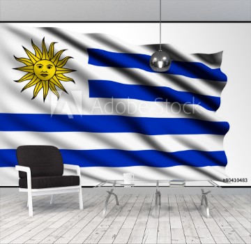 Bild på Uruguay flag with fabric structure